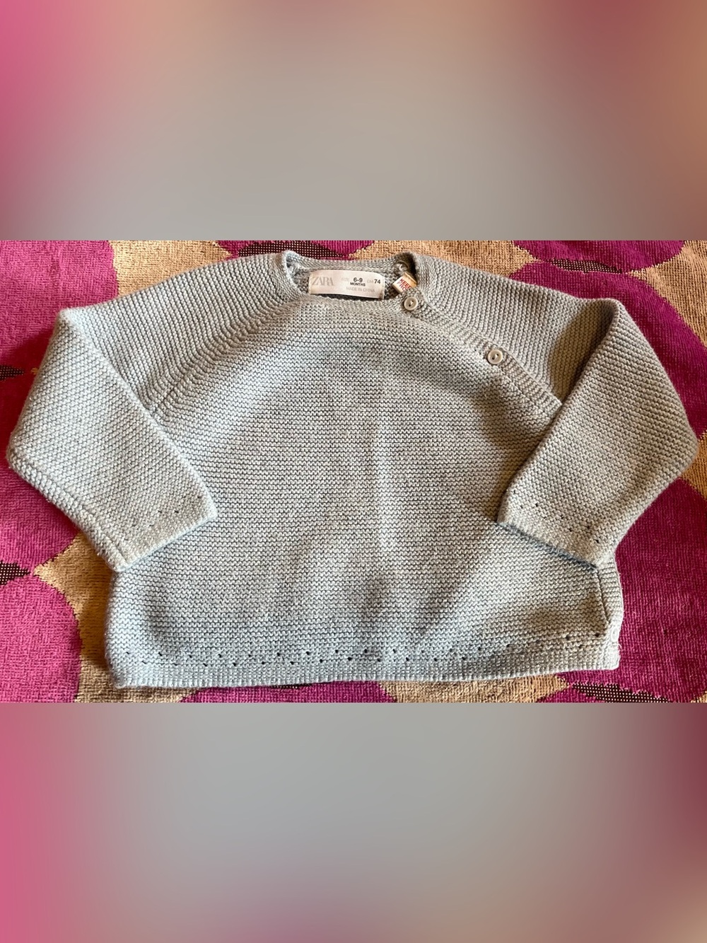 Zara Baby 100% Cotton Knit Wrap Sweater with Buttons
